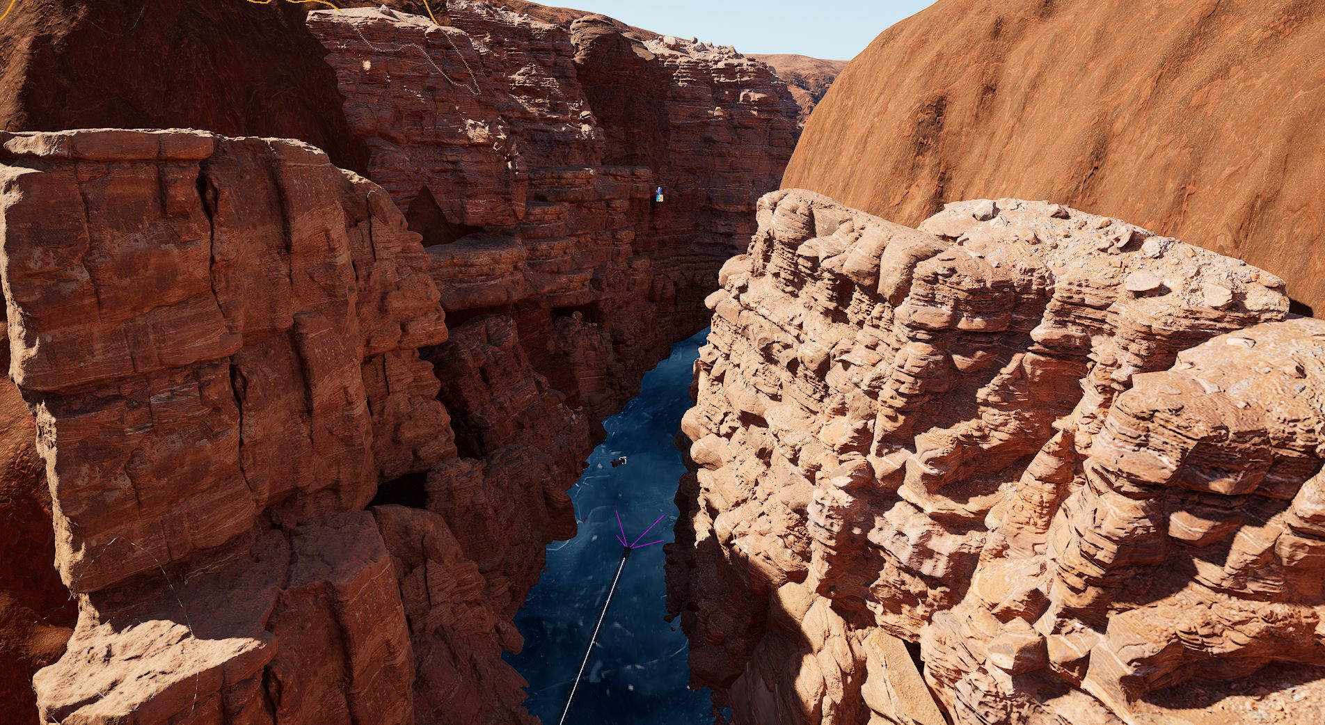 Landscape decorated with canyon rocks from Quixel Bridge.